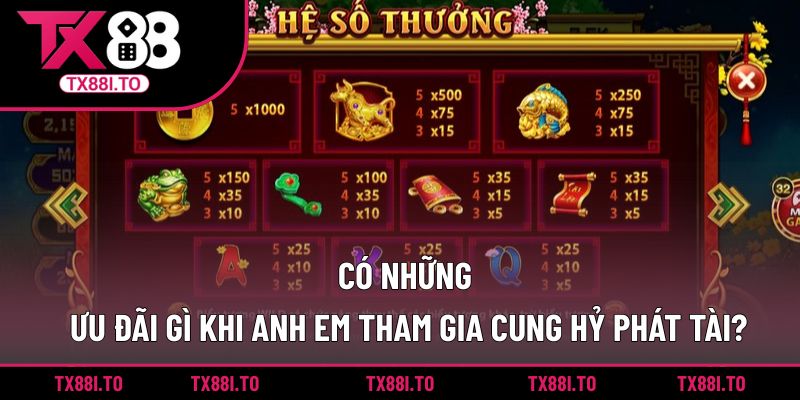 Có những ưu đãi gì khi anh em tham gia Cung Hỷ Phát Tài?